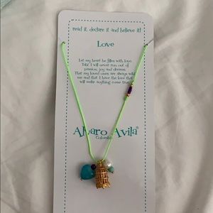 Alvaro Avila Necklace is Jaula de Amor - NeonGreen